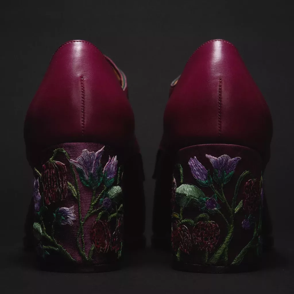 Block Heel Button Shoe - Caroline Groves