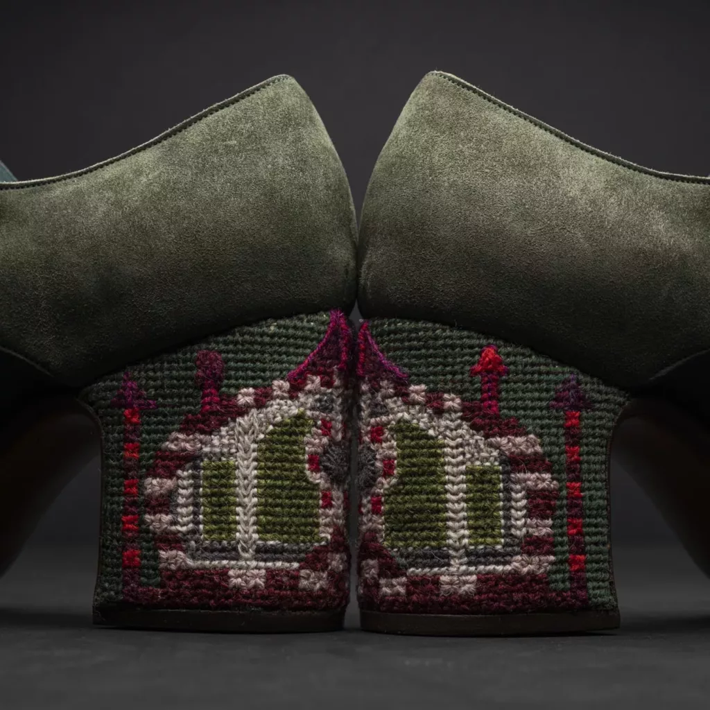 Block Heel Button Shoe - Caroline Groves