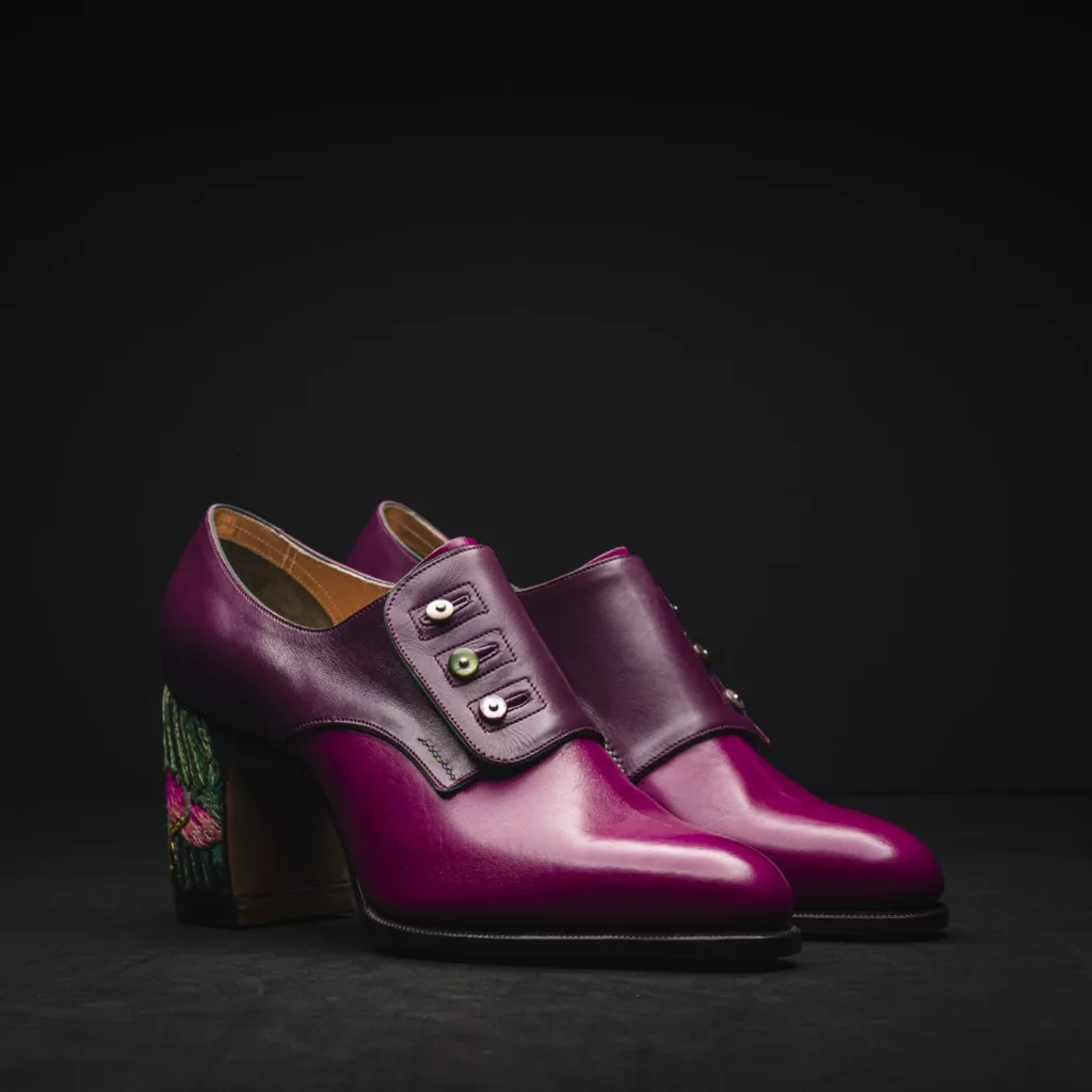 If Paradise Was Half As Nice Block Heel Button Shoe - Caroline Groves