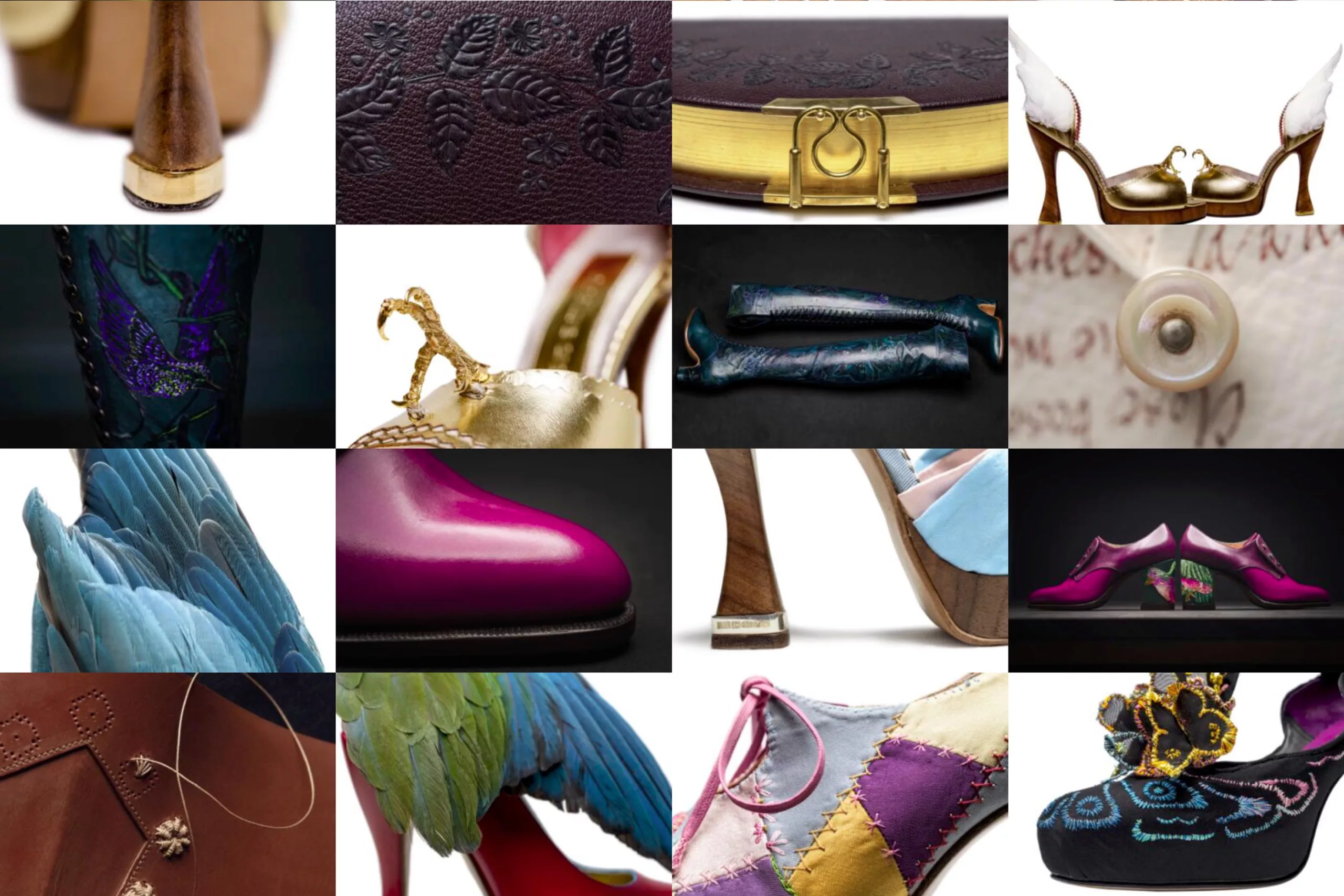 Oeuvre A collage of Caroline Groves’ bespoke shoes and boots